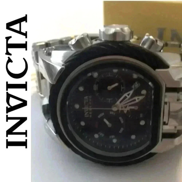 Invicta Reserve Quartz 52mm Stainless Steel NWT  - Picture 1 of 7